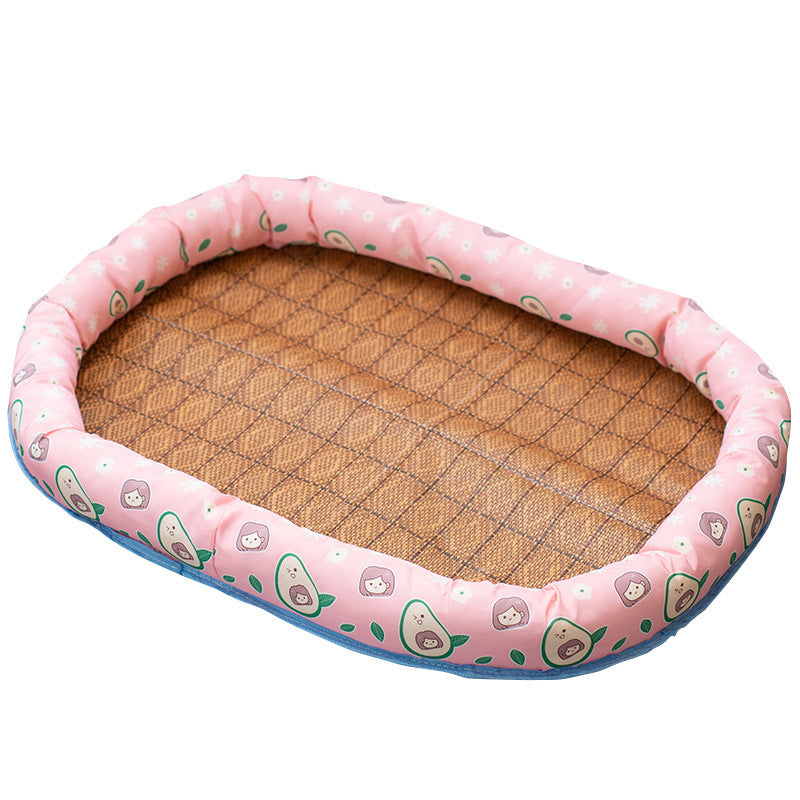 Neutral Linen Oval Pet Bed - Product