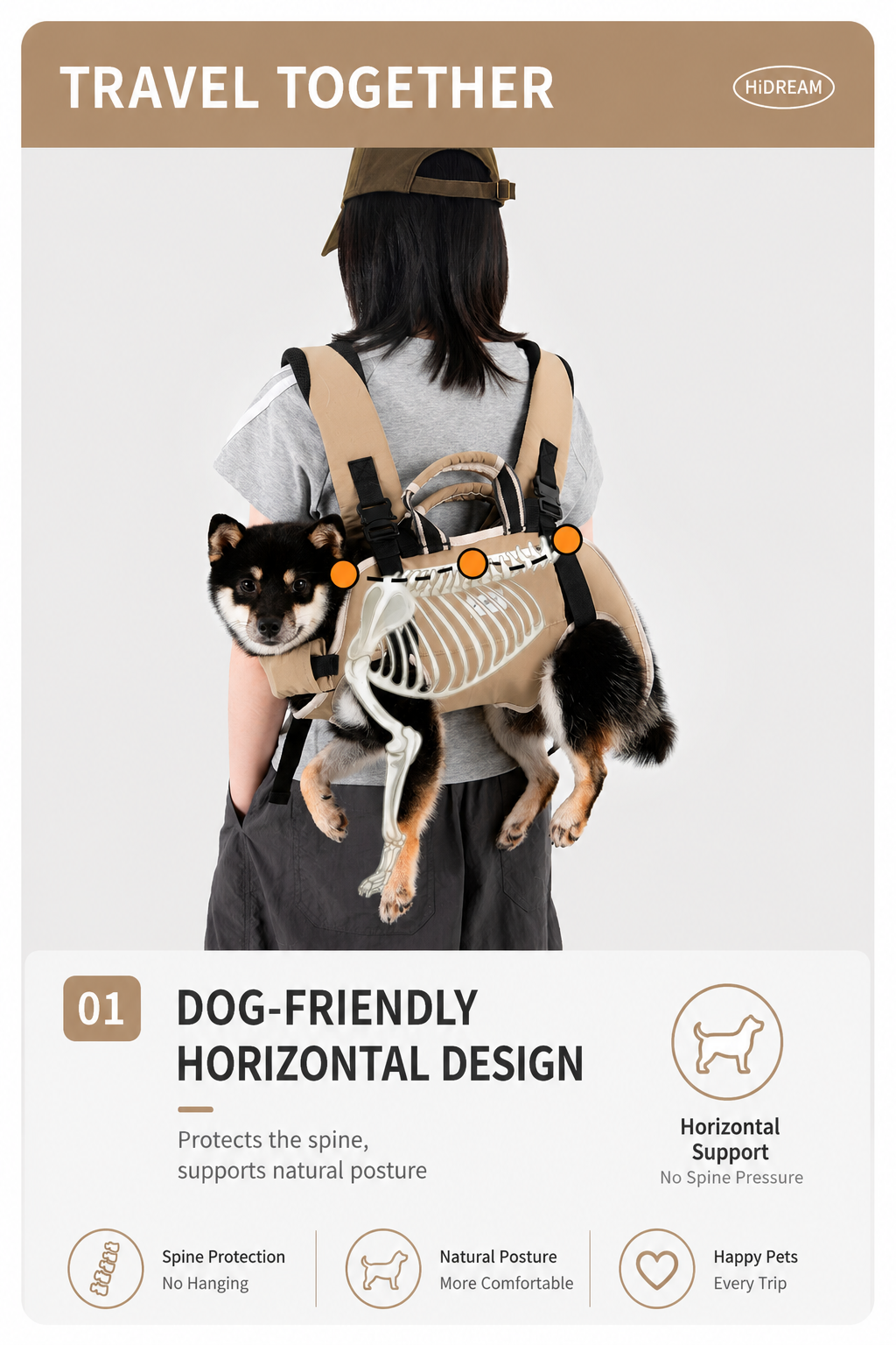 WanderPaws Horizontal Dog Carrier