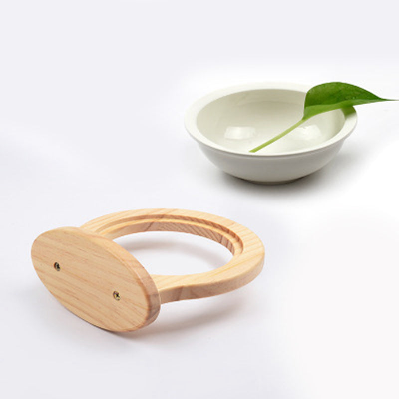 Natural Wood Mounted Cat Bowl - Product