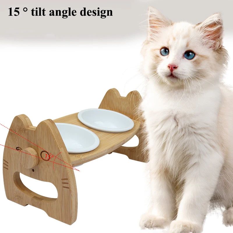 Elephant Wood Double Ceramic Bowl - Product