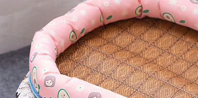 Neutral Linen Oval Pet Bed - Detail