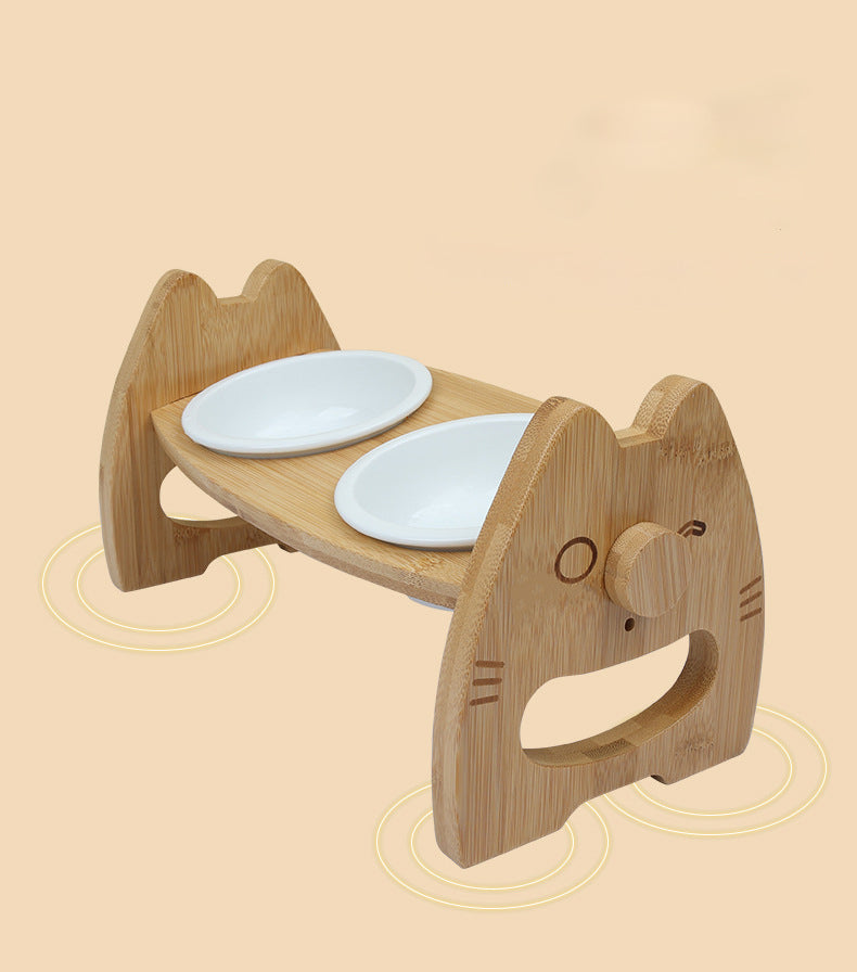 Elephant Wood Double Ceramic Bowl - Product