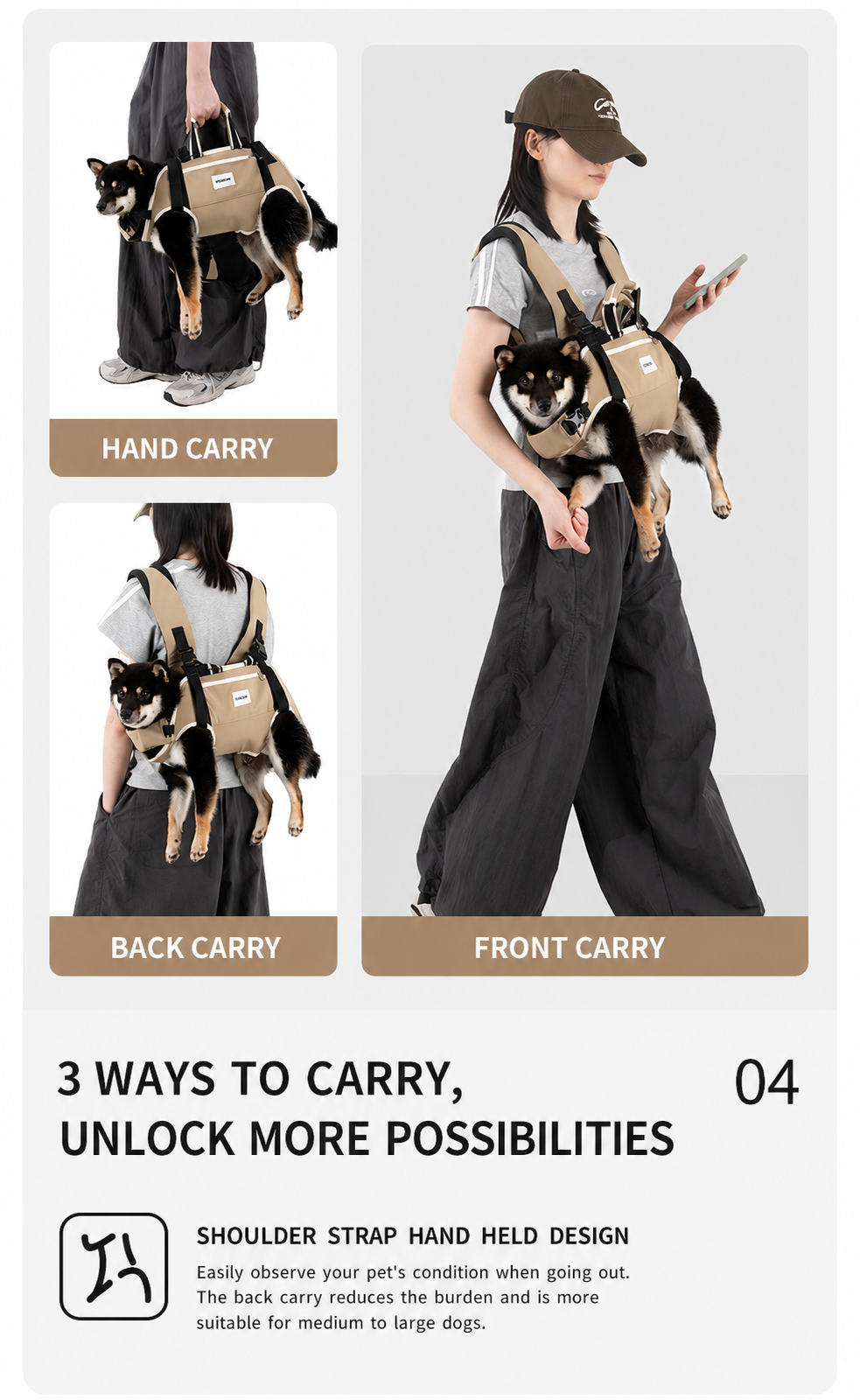 WanderPaws Horizontal Dog Carrier